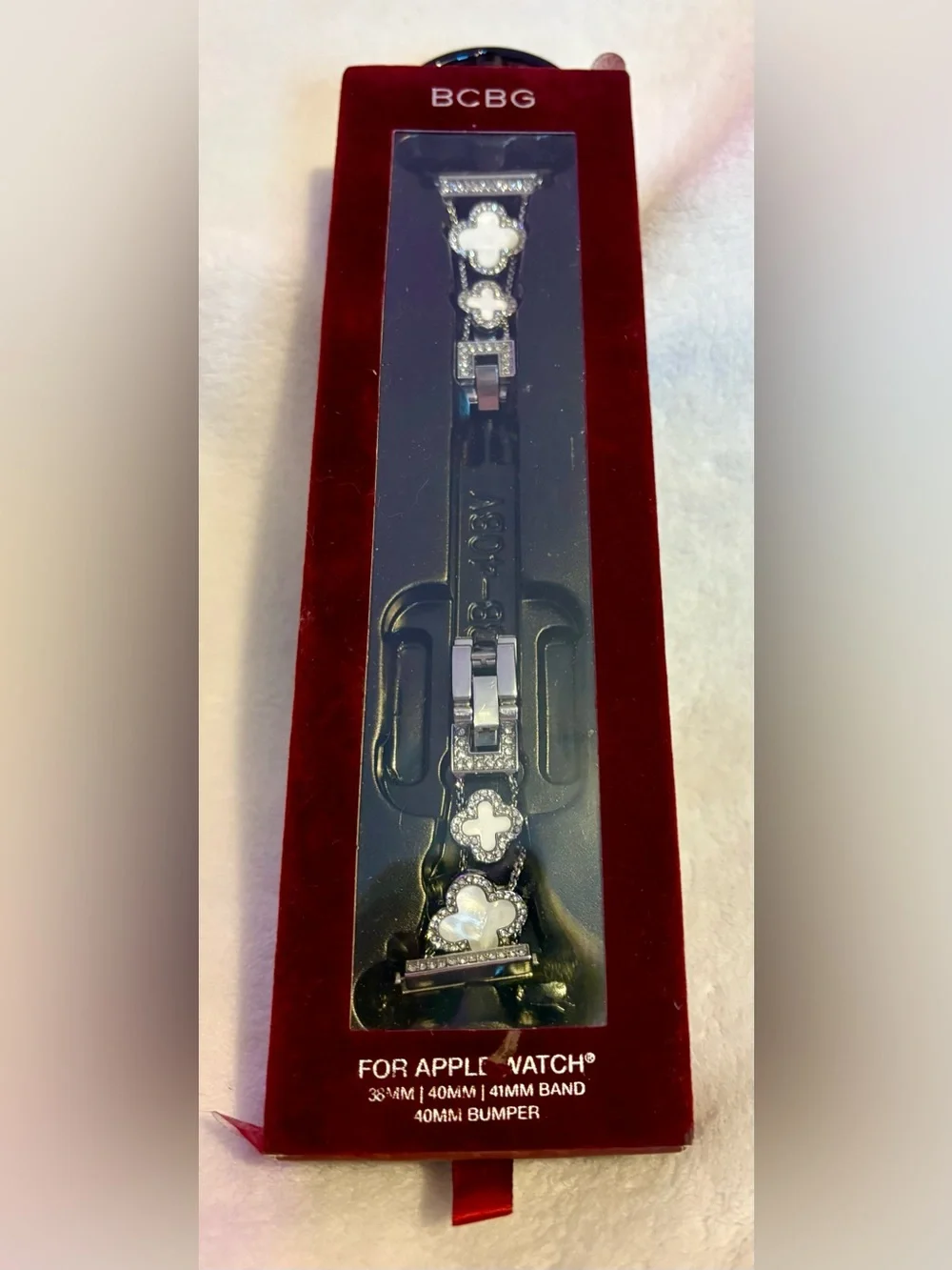BCBG Black and Silver Decorative Apple Watch Band
